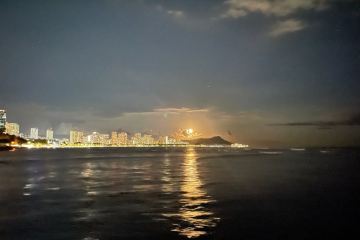 a sunset over a body of water