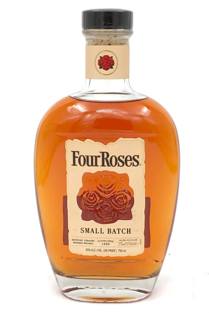 Bottle of Four Roses Small Batch bourbon whiskey.